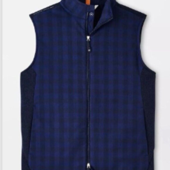 NWT Peter Millar Blue Plaid Fuse Elite Performance Vest MF23EZ46B SIZE XL - Picture 7 of 7